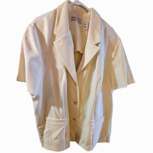 Alfred Dunner Woman Jacket Plus Size 24W Top Button Front Pockets Shirt Short Sl